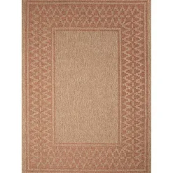 Kirklands Home Tan & Orange Zig Zag Indoor/Outdoor Area Rug, 7x9 Hot
