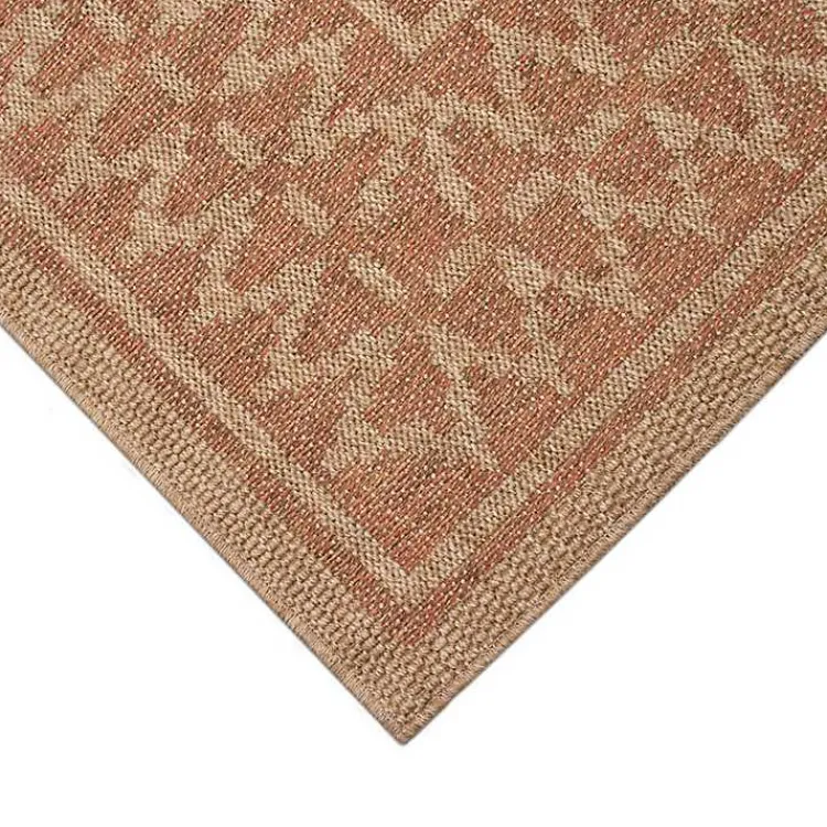 Kirklands Home Tan & Orange Zig Zag Indoor/Outdoor Area Rug, 7x9 Hot