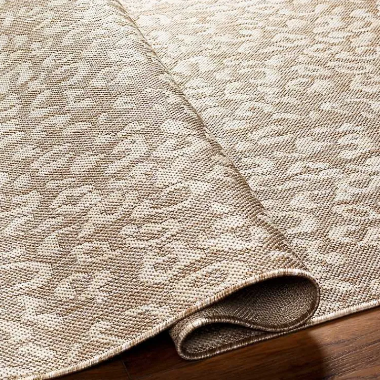 Kirklands Home Tan Amur Outdoor Rug, 6x9 New
