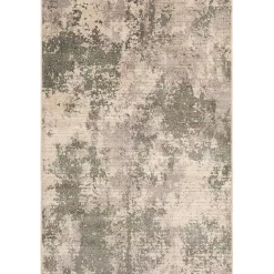 Kirklands Home and Black Abstract Livs Area Rug, 5x7 Tan Hot