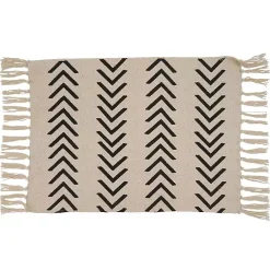 Kirklands Home Tan and Black Chevron Cotton Placemats, Set of 4 Hot