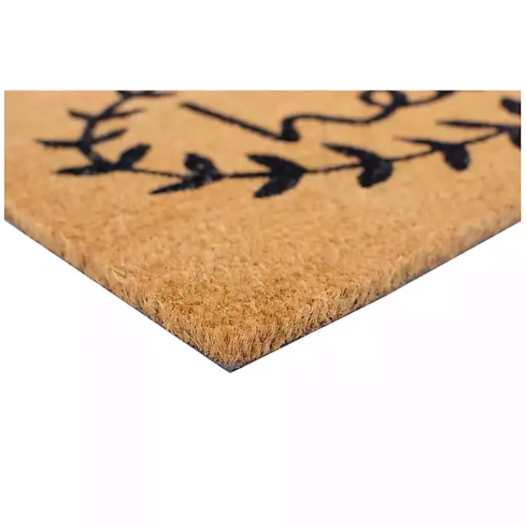 Kirklands Home Tan and Black Evergreen Hello Doormat, 36x24 in. Discount