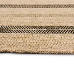 Kirklands Home Tan and Black Framed Indoor/Outdoor Area Rug, 5x7 New