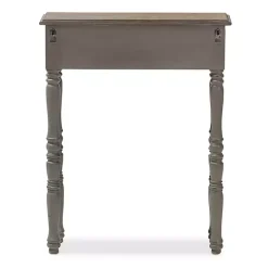 Kirklands Home Tan and Gray Ornate Ball Turned Console Table Outlet