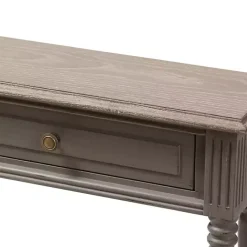 Kirklands Home Tan and Gray Ornate Ball Turned Console Table Outlet