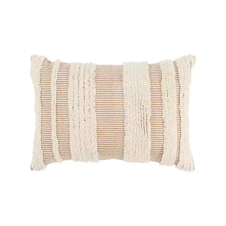 Pillows>Kirklands Home and Natural Tufted Stripes Lumbar Pillow Tan