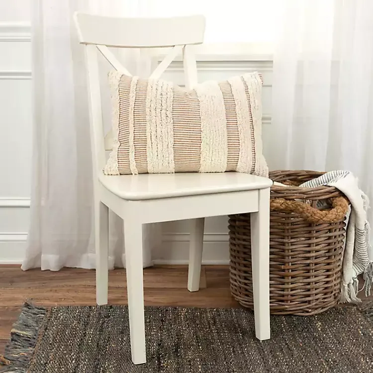 Pillows>Kirklands Home and Natural Tufted Stripes Lumbar Pillow Tan