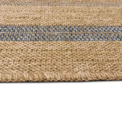 Kirklands Home Tan and Navy Framed Indoor/Outdoor Area Rug, 7x9 Online