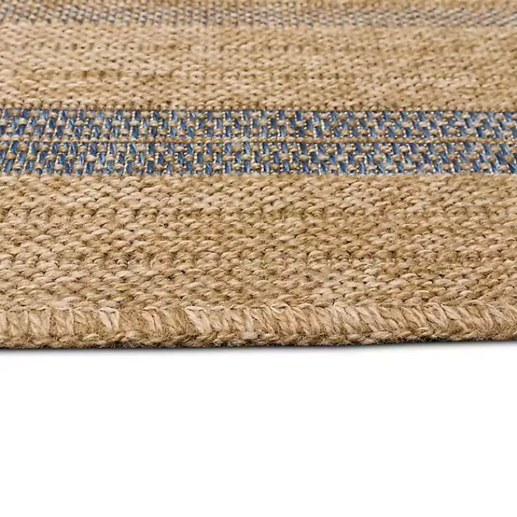 Kirklands Home Tan and Navy Framed Indoor/Outdoor Area Rug, 7x9 Online