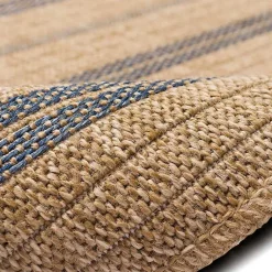 Kirklands Home Tan and Navy Framed Indoor/Outdoor Area Rug, 7x9 Online