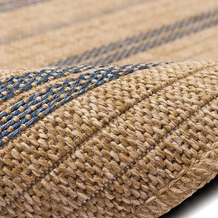 Kirklands Home Tan and Navy Framed Indoor/Outdoor Area Rug, 7x9 Online