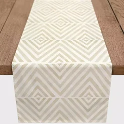Kirklands Home Tan and White Diamond Table Runner, 72 in. Online