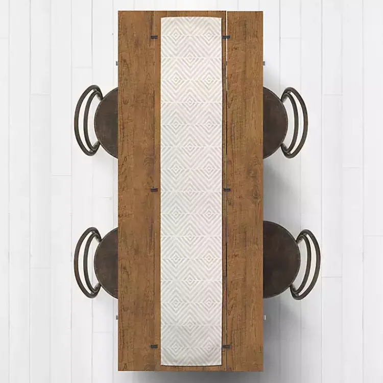 Kirklands Home Tan and White Diamond Table Runner, 90 in. Hot