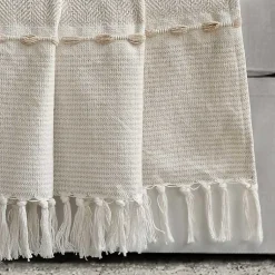 Blankets & Throws>Kirklands Home Tan and White Herringbone Stripe Throw