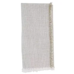 Kirklands Home Tan and White Two-Tone Fringe Napkins, Set of 4 Clearance