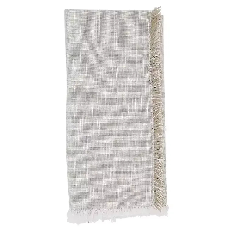 Kirklands Home Tan and White Two-Tone Fringe Napkins, Set of 4 Clearance