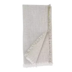 Kirklands Home Tan and White Two-Tone Fringe Napkins, Set of 4 Clearance