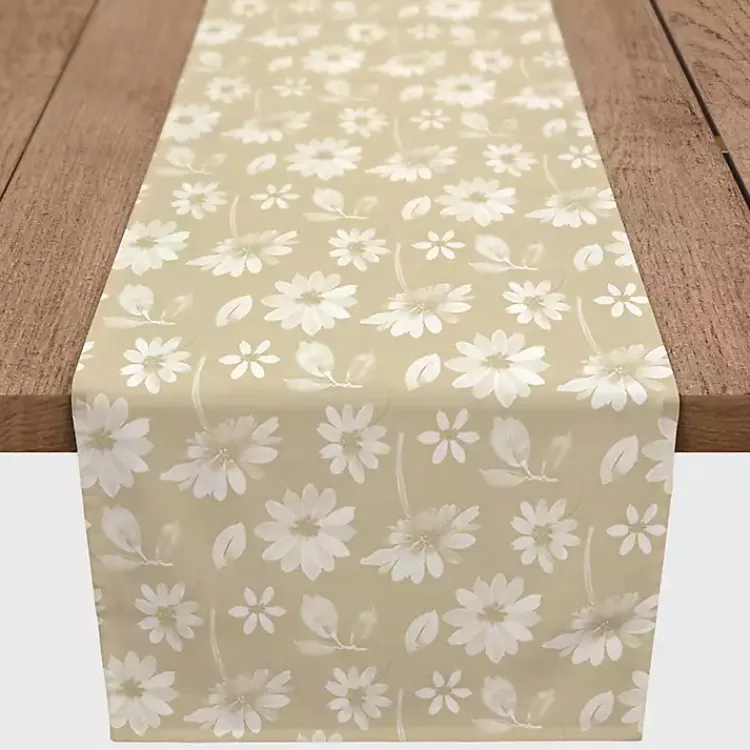 Kirklands Home Tan and White Wildflower Table Runner, 72 in. Best