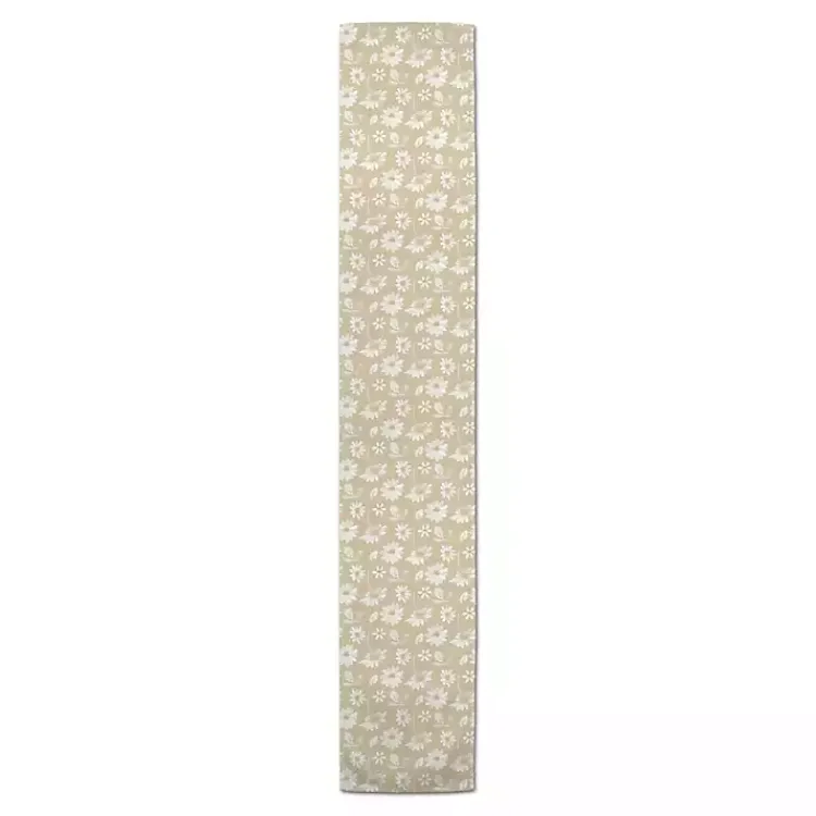 Kirklands Home Tan and White Wildflower Table Runner, 72 in. Best