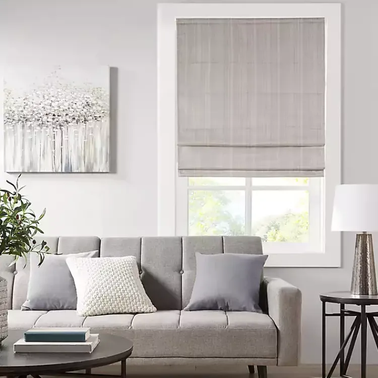 Kirklands Home Basketweave Cordless Roman Shade, 35 in. Tan Online