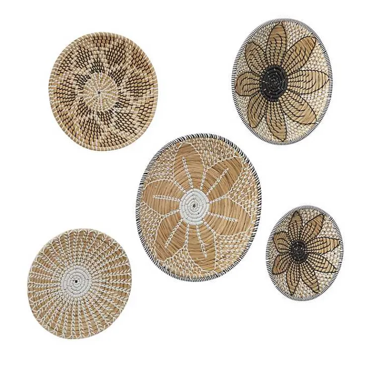 Kirklands Home Tan Bohemian Seagrass 5-pc. Wall Plaque Set Hot