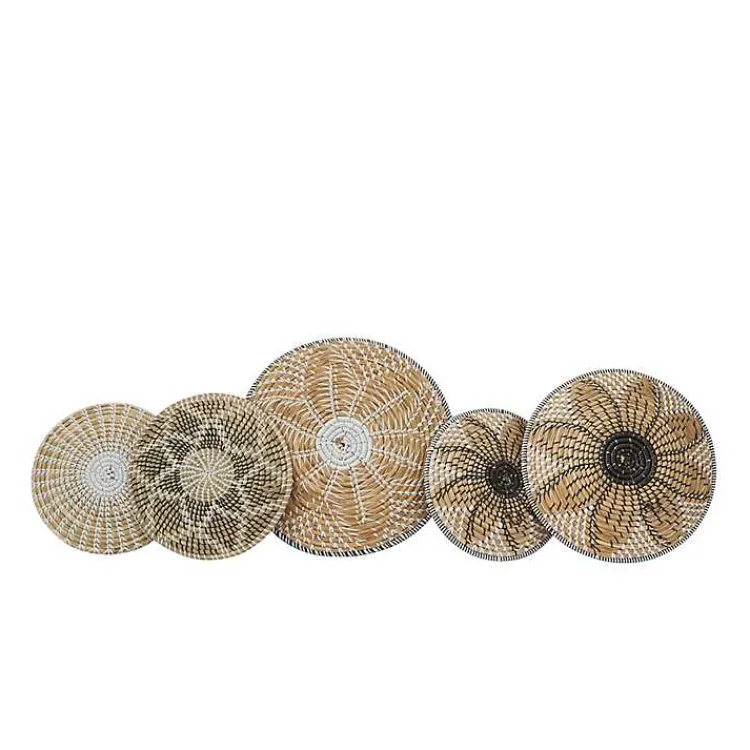 Kirklands Home Tan Bohemian Seagrass 5-pc. Wall Plaque Set Hot