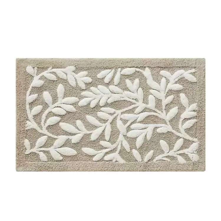Kirklands Home Tan Botanical Cotton Bath Mat, 34 in. Best