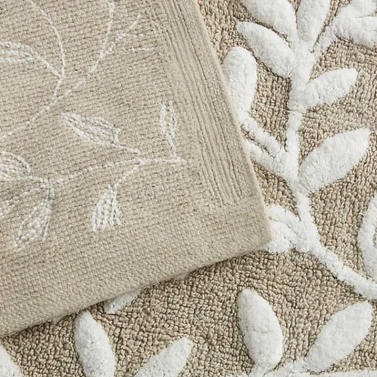 Kirklands Home Tan Botanical Cotton Bath Mat, 34 in. Best
