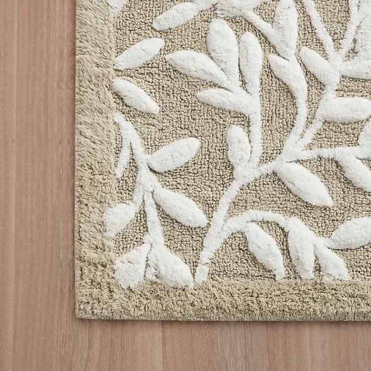 Kirklands Home Tan Botanical Cotton Bath Mat, 60 in. Online