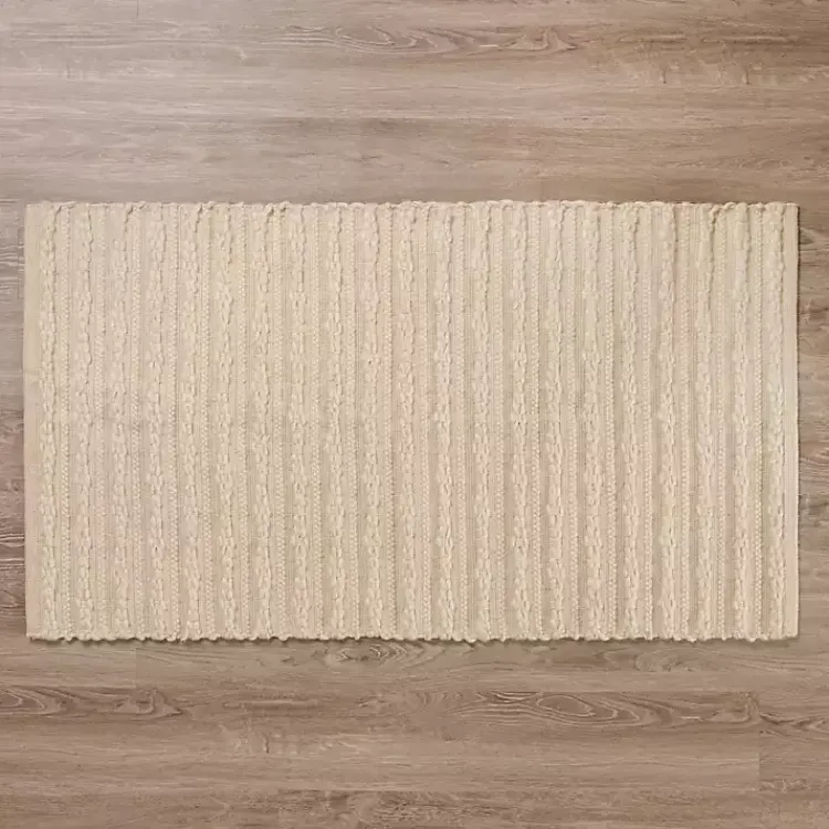 Kirklands Home Cable Knit Scatter Rug Tan Discount