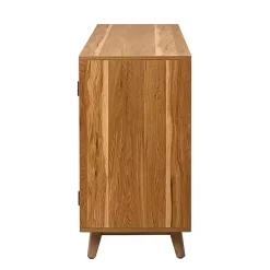 Kirklands Home Cane Wood Storage Media Cabinet Tan Sale