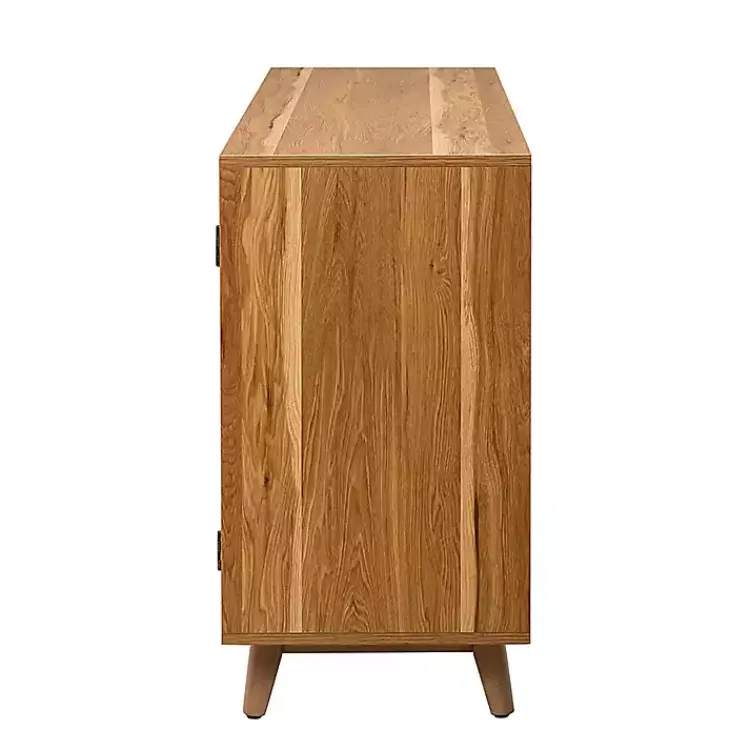 Kirklands Home Cane Wood Storage Media Cabinet Tan Sale