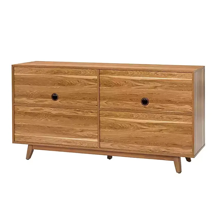 Kirklands Home Cane Wood Storage Media Cabinet Tan Sale
