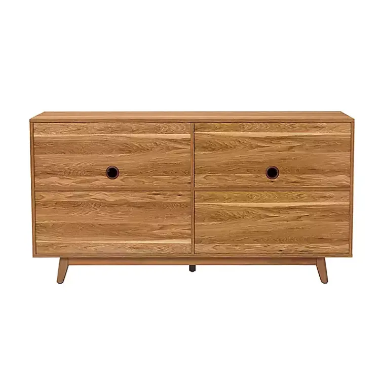 Kirklands Home Cane Wood Storage Media Cabinet Tan Sale