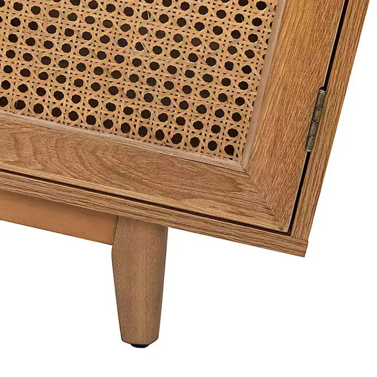 Kirklands Home Cane Wood Storage Media Cabinet Tan Sale