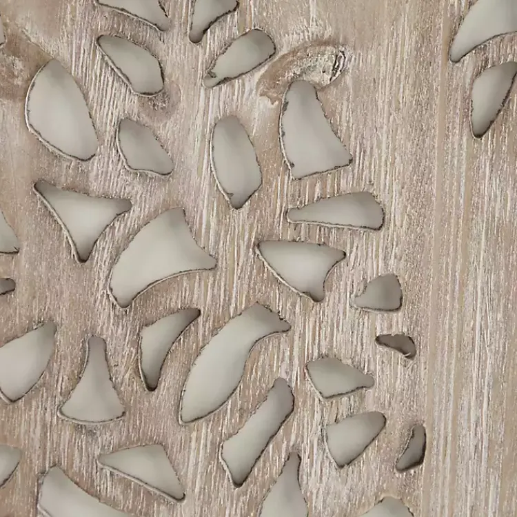Kirklands Home Carved Wood Laurel Branches Panel Wall Plaque Tan Best