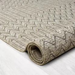 Kirklands Home Chevron Indoor/Outdoor Area Rug, 5x7 Tan Hot