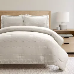 Kirklands Home Clipped Stripe 3-pc. Cali King Comforter Set Tan Online