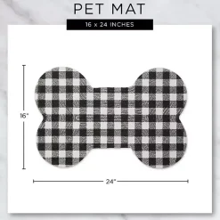 Kirklands Home Eat Play Love Bone-Shaped Pet Bowl Mat Tan Hot