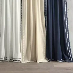 Kirklands Home Embroidered Ric Rac Curtain Panel, 84 in. Tan Clearance