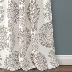 Kirklands Home Evie Medallion Curtain Panel Set, 95 in. Tan Clearance