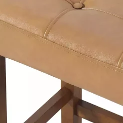 Kirklands Home Faux Leather Madison Walnut Counter Stool Tan Hot