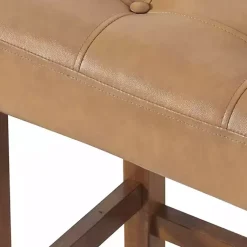 Kirklands Home Faux Leather Madison Walnut Bar Stool Tan Discount