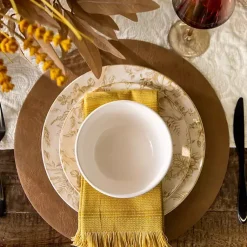 Kirklands Home Faux Leather Round Placemat Tan Hot