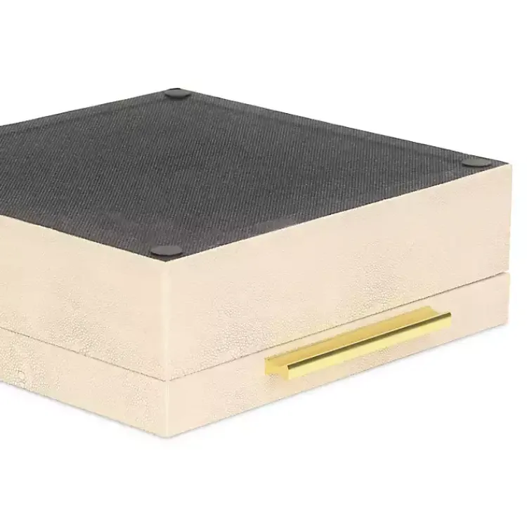 Baskets & Boxes>Kirklands Home Faux Shagreen 2-pc. Square Decorative Boxes Tan