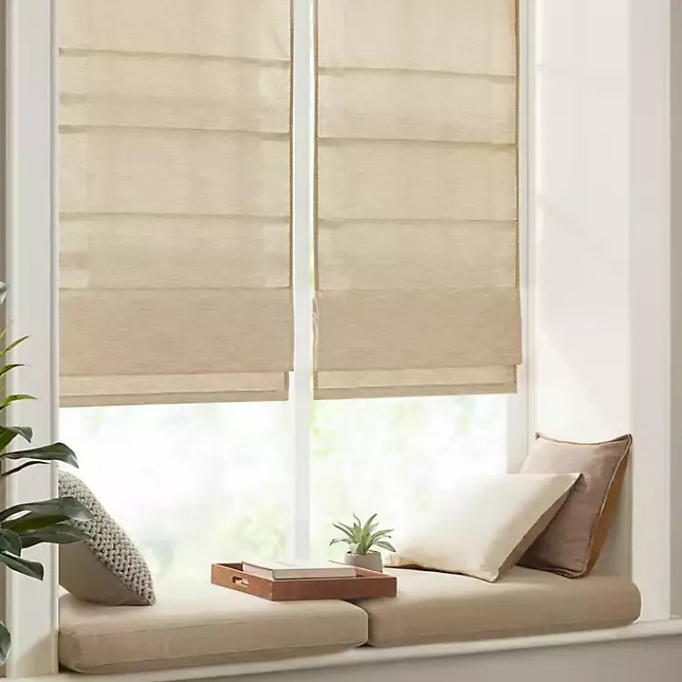 Kirklands Home Faux Silk Room Darkening Roman Shade, 31 in. Tan Online