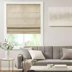 Kirklands Home Faux Silk Room Darkening Roman Shade, 33 in. Tan New