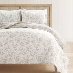 Kirklands Home Tan Floral Reversible 3-pc. King Quilt Set Discount