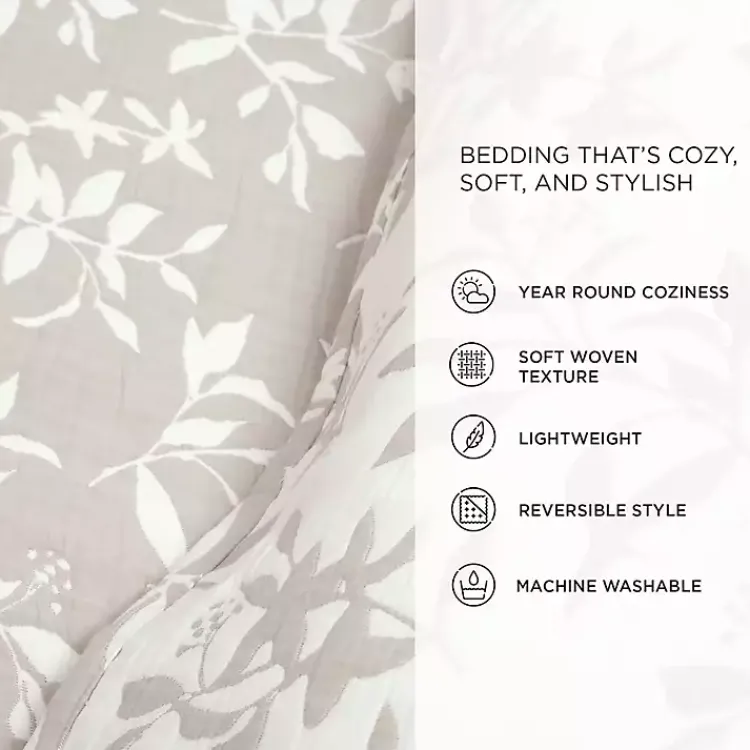 Kirklands Home Tan Floral Reversible 3-pc. King Quilt Set Discount