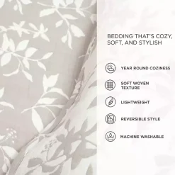 Kirklands Home Tan Floral Reversible 3-pc. Full/Queen Quilt Set Clearance